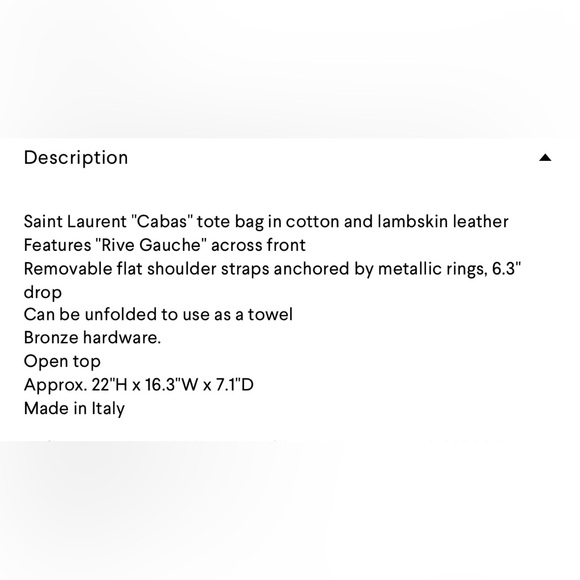 NWT $2100 Saint Laurent Towel Cabas in terrycloth tote in black + light gray - Picture 13 of 13